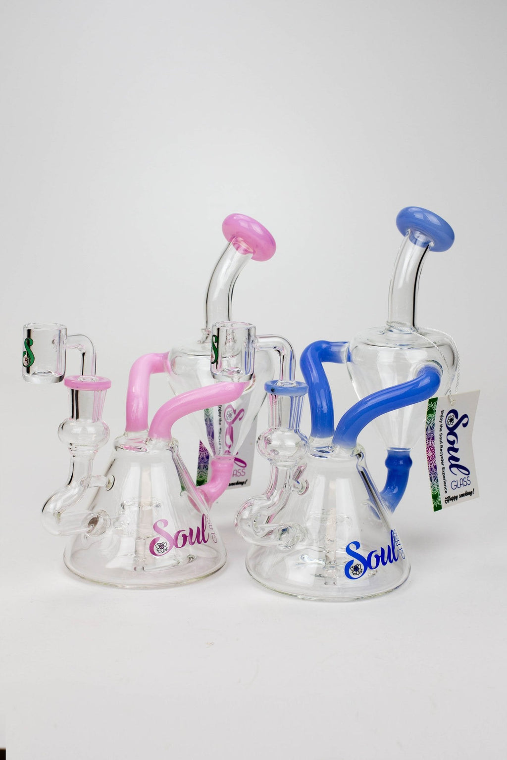 8" SOUL Glass 2-in-1 single chamber recycler bong
