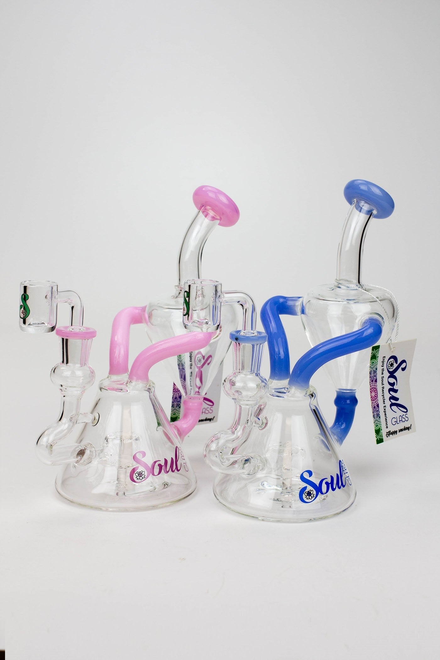 8" SOUL Glass 2-in-1 single chamber recycler bong