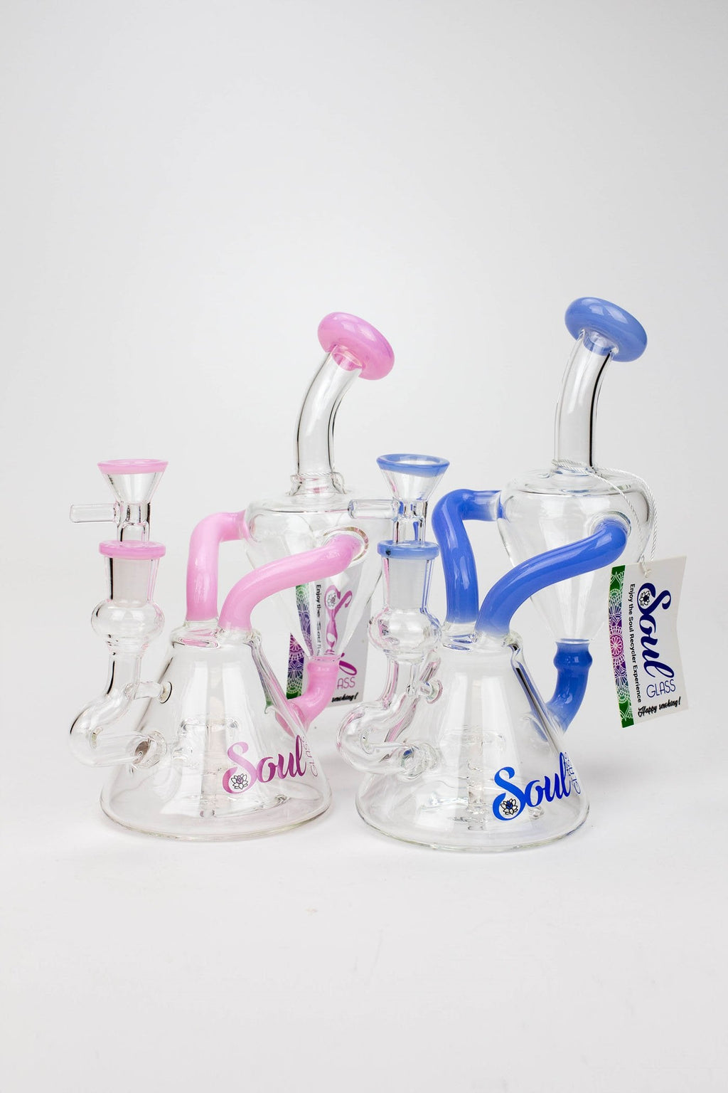 8" SOUL Glass 2-in-1 single chamber recycler bong