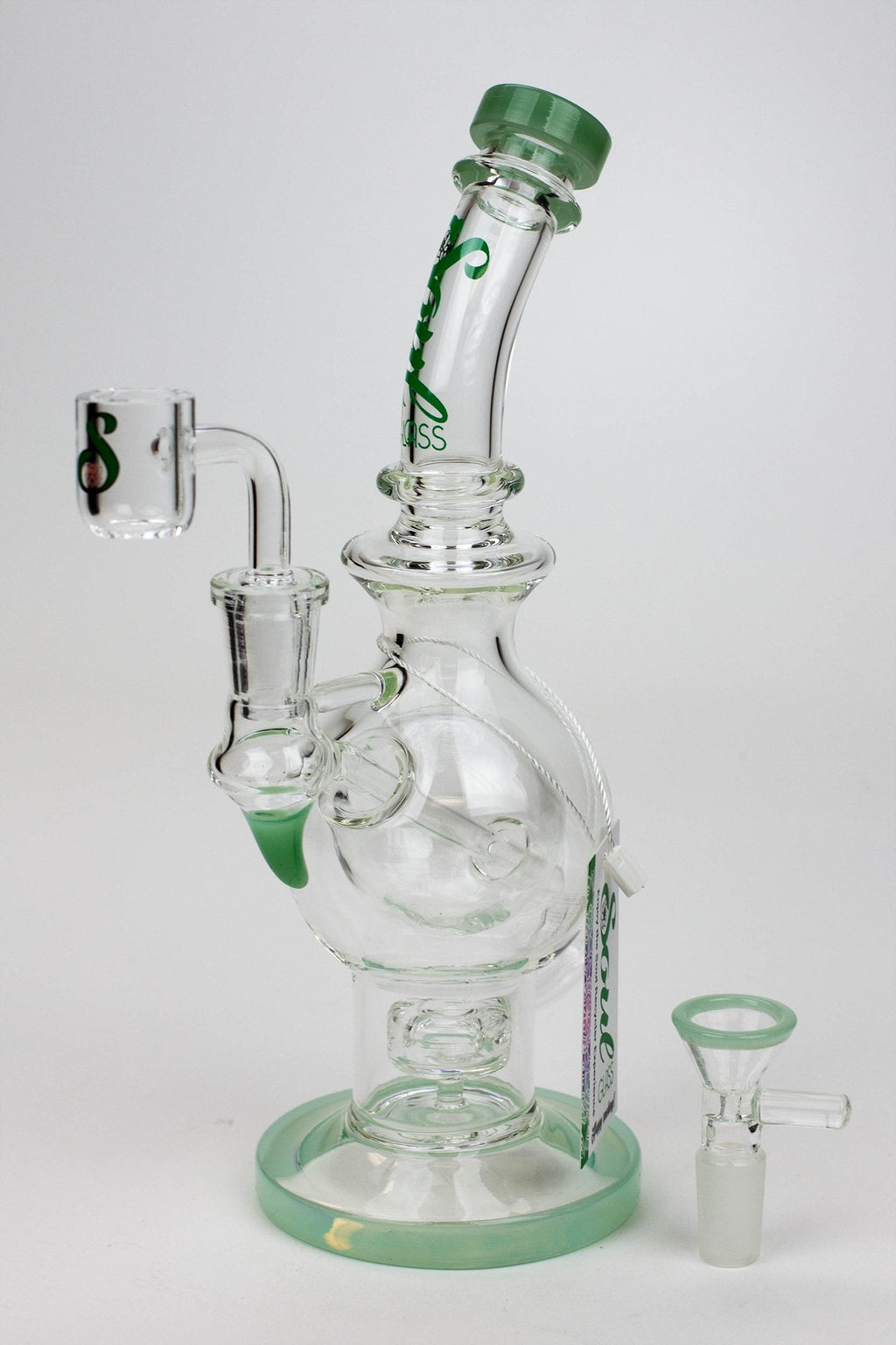9.5" SOUL Glass 2-in-1 double glass sphere recycler