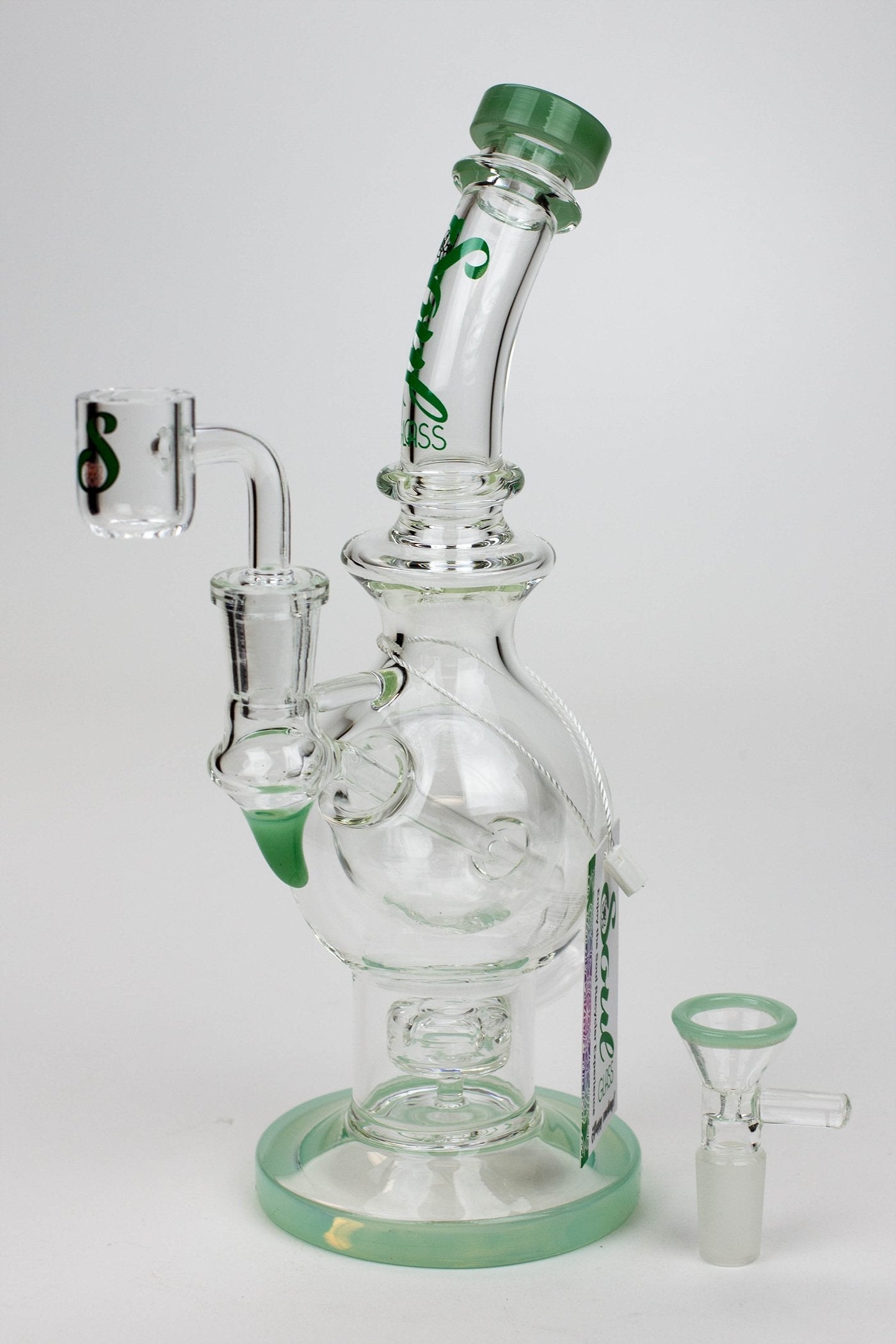 9.5" SOUL Glass 2-in-1 double glass sphere recycler