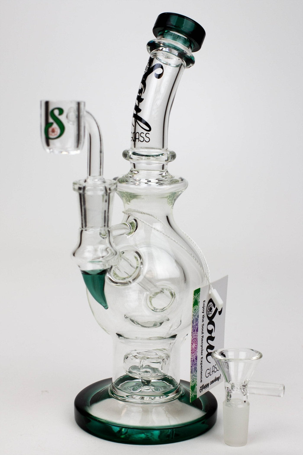 9.5" SOUL Glass 2-in-1 double glass sphere recycler
