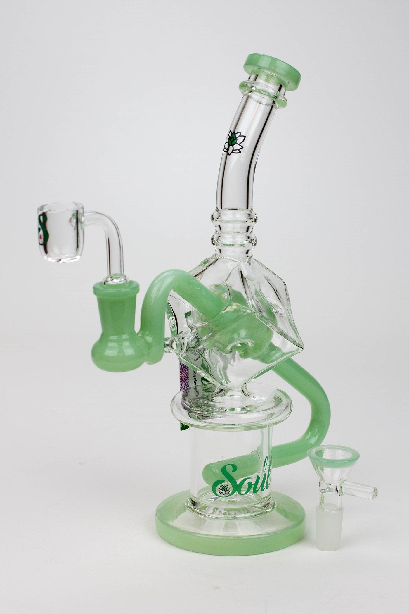 9" SOUL Glass 2-in-1 cube recycler bong