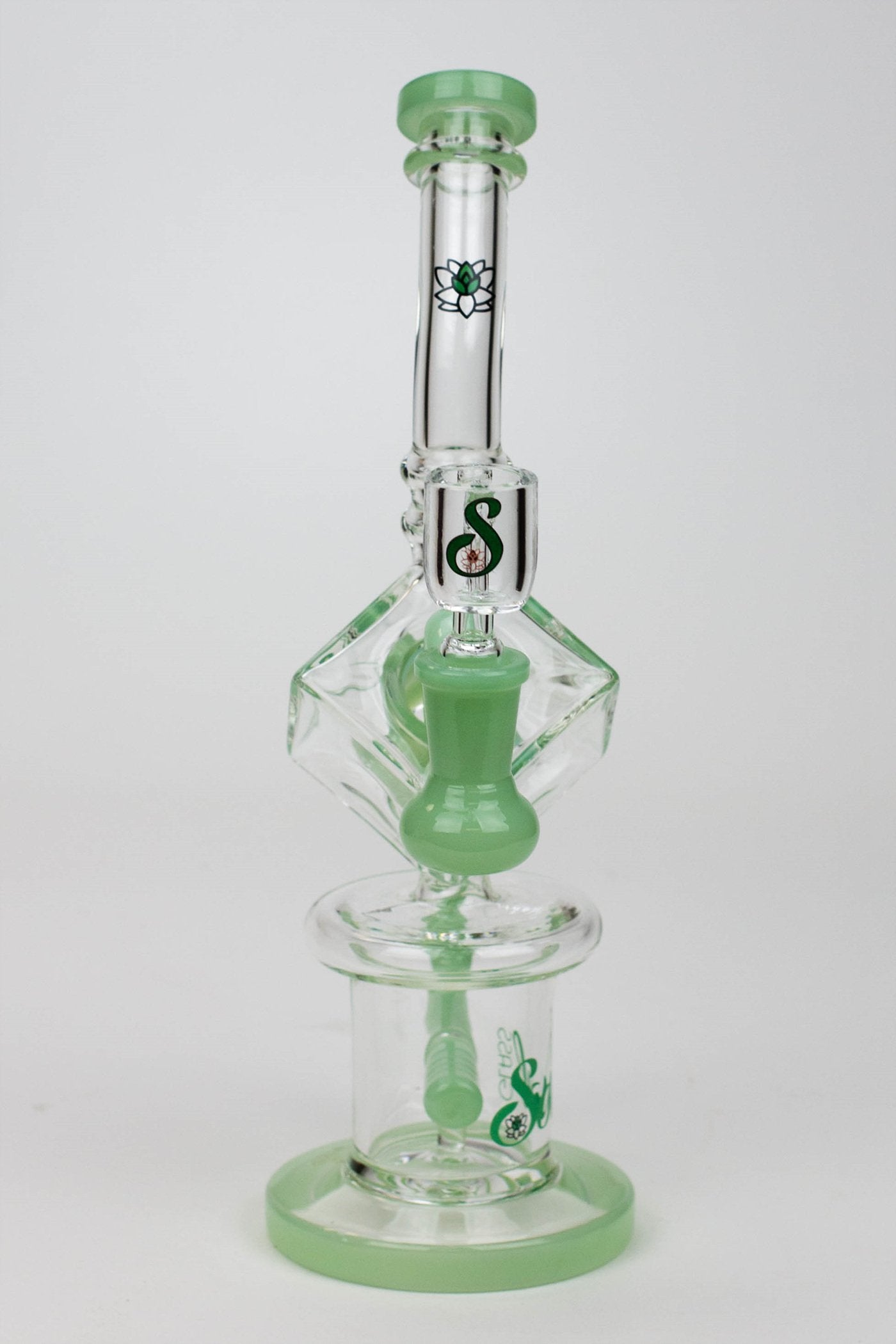 9" SOUL Glass 2-in-1 cube recycler bong