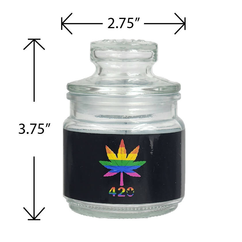ASHTRAY AND STASH JAR SET - RAINBOW LEAF DESIGN