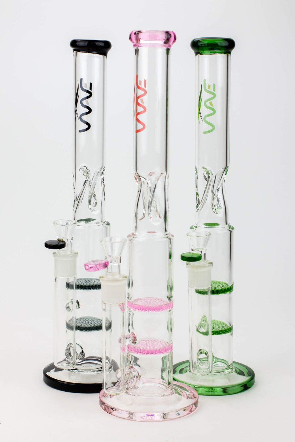 15" WAVE Dual honeycomb glass Bong [W2]