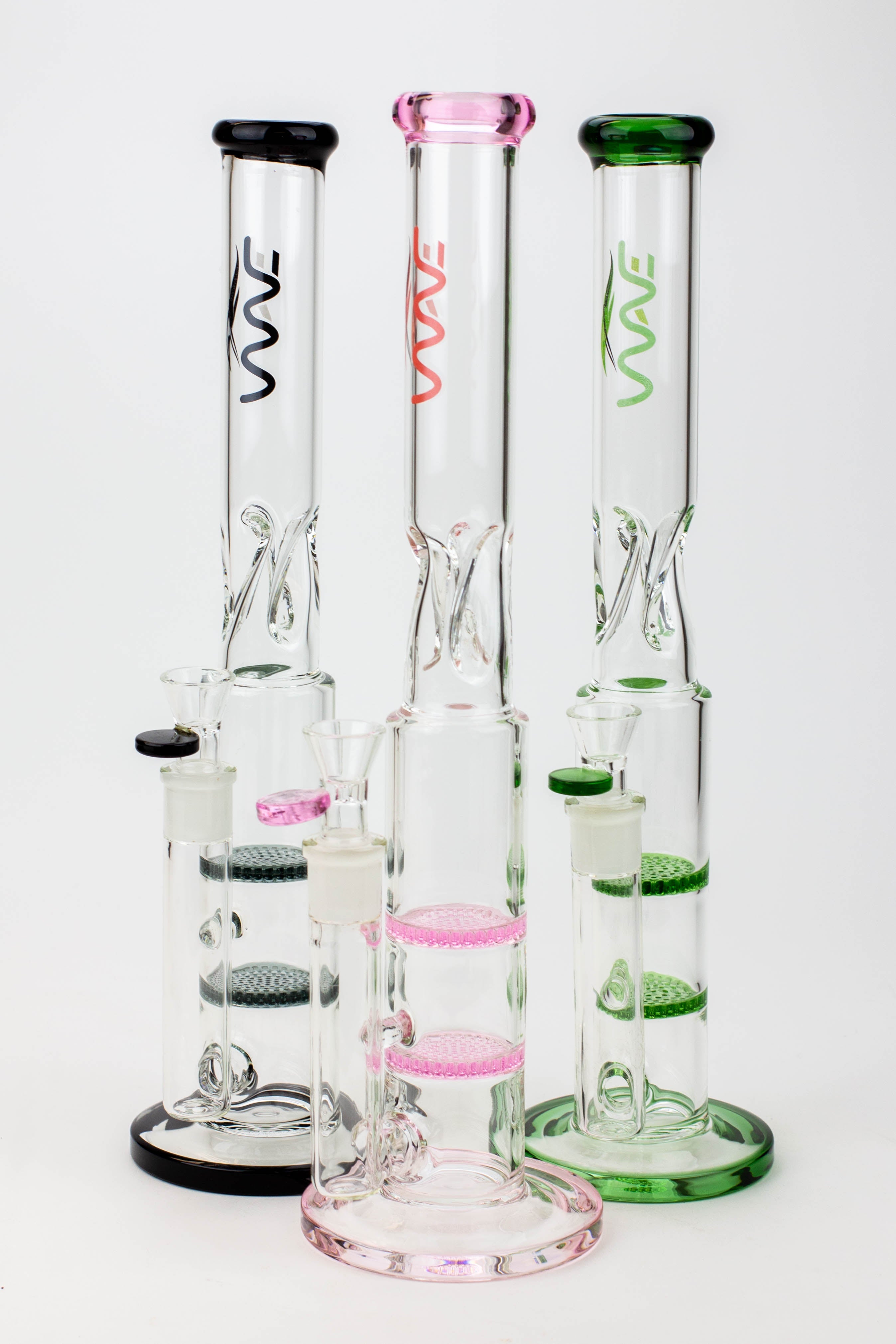 15" WAVE Dual honeycomb glass Bong [W2]