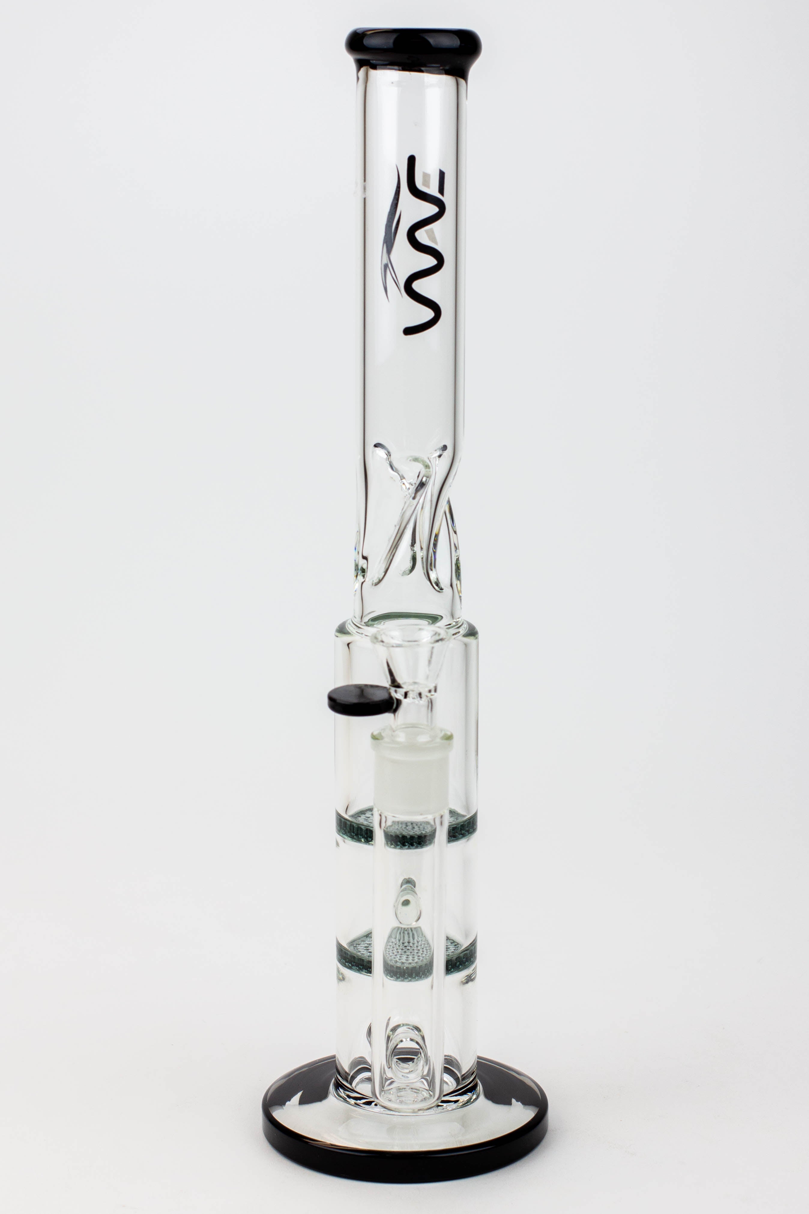 15" WAVE Dual honeycomb glass Bong [W2]