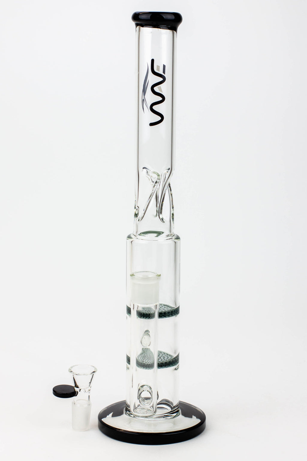 15" WAVE Dual honeycomb glass Bong [W2]
