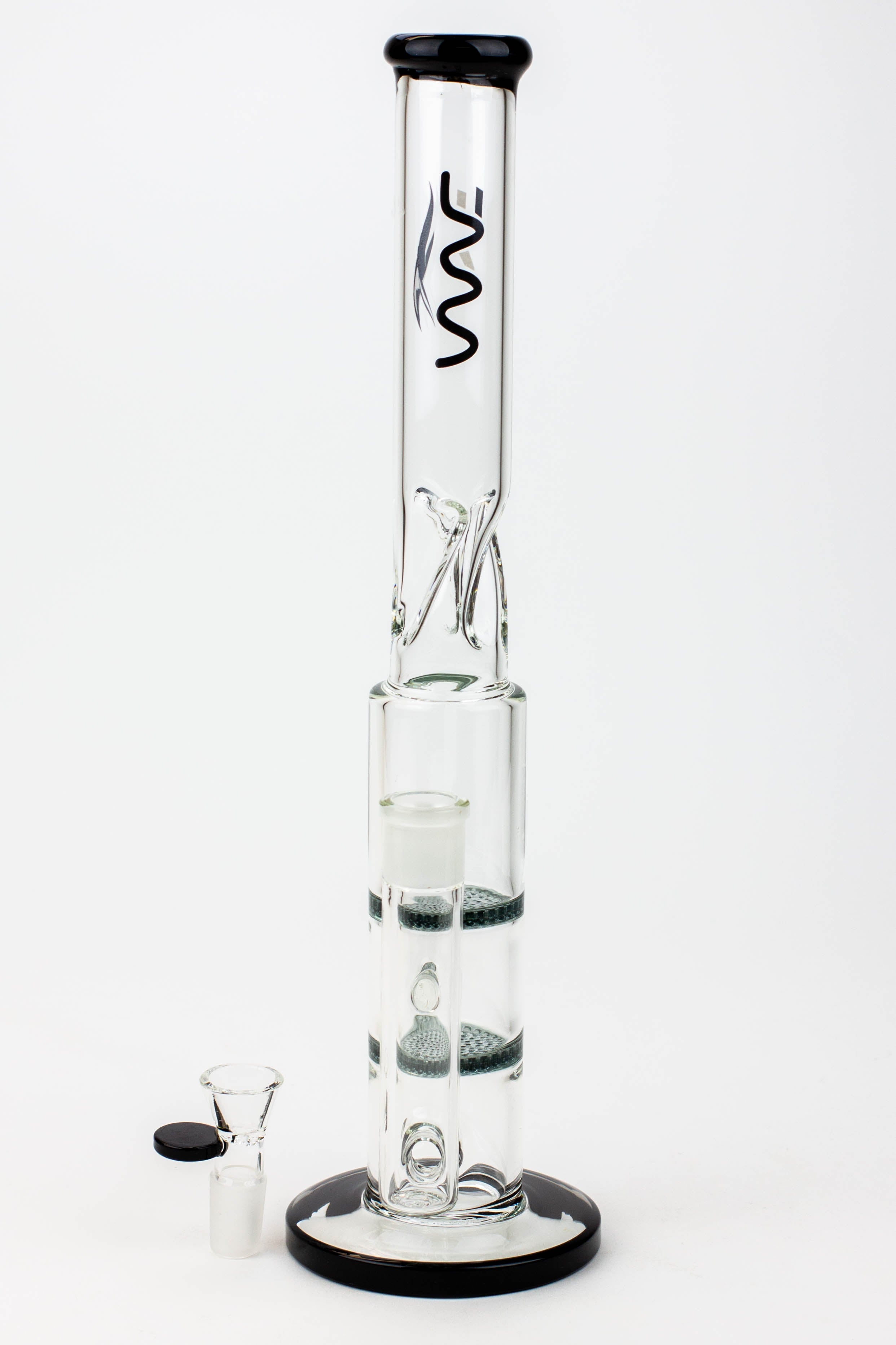 15" WAVE Dual honeycomb glass Bong [W2]