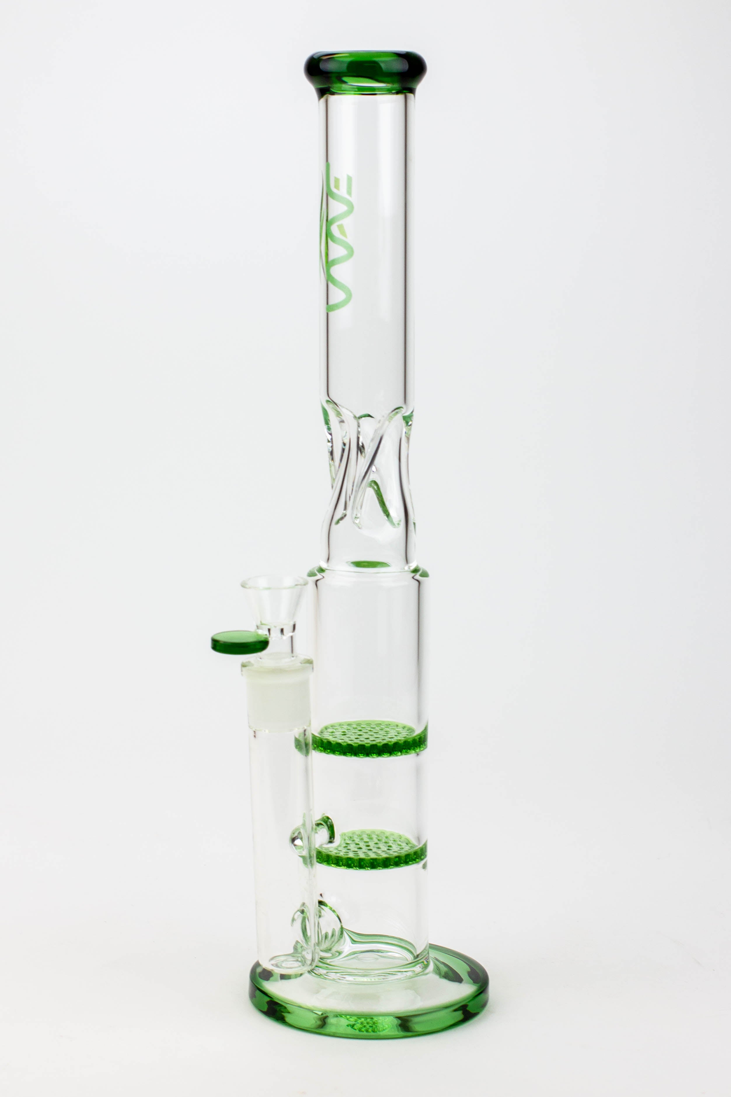 15" WAVE Dual honeycomb glass Bong [W2]
