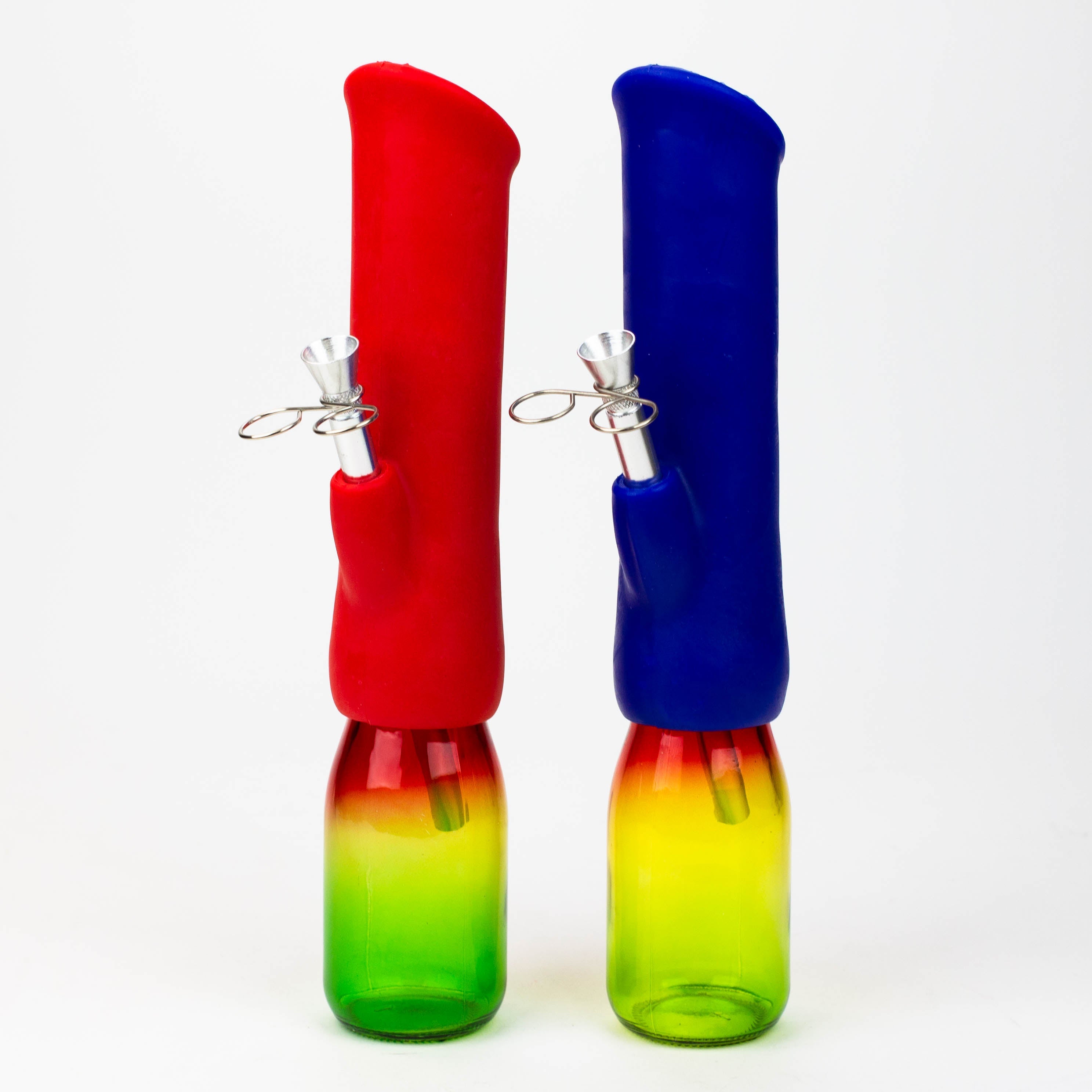 12" Silicone water bong with glass base [WP009A]