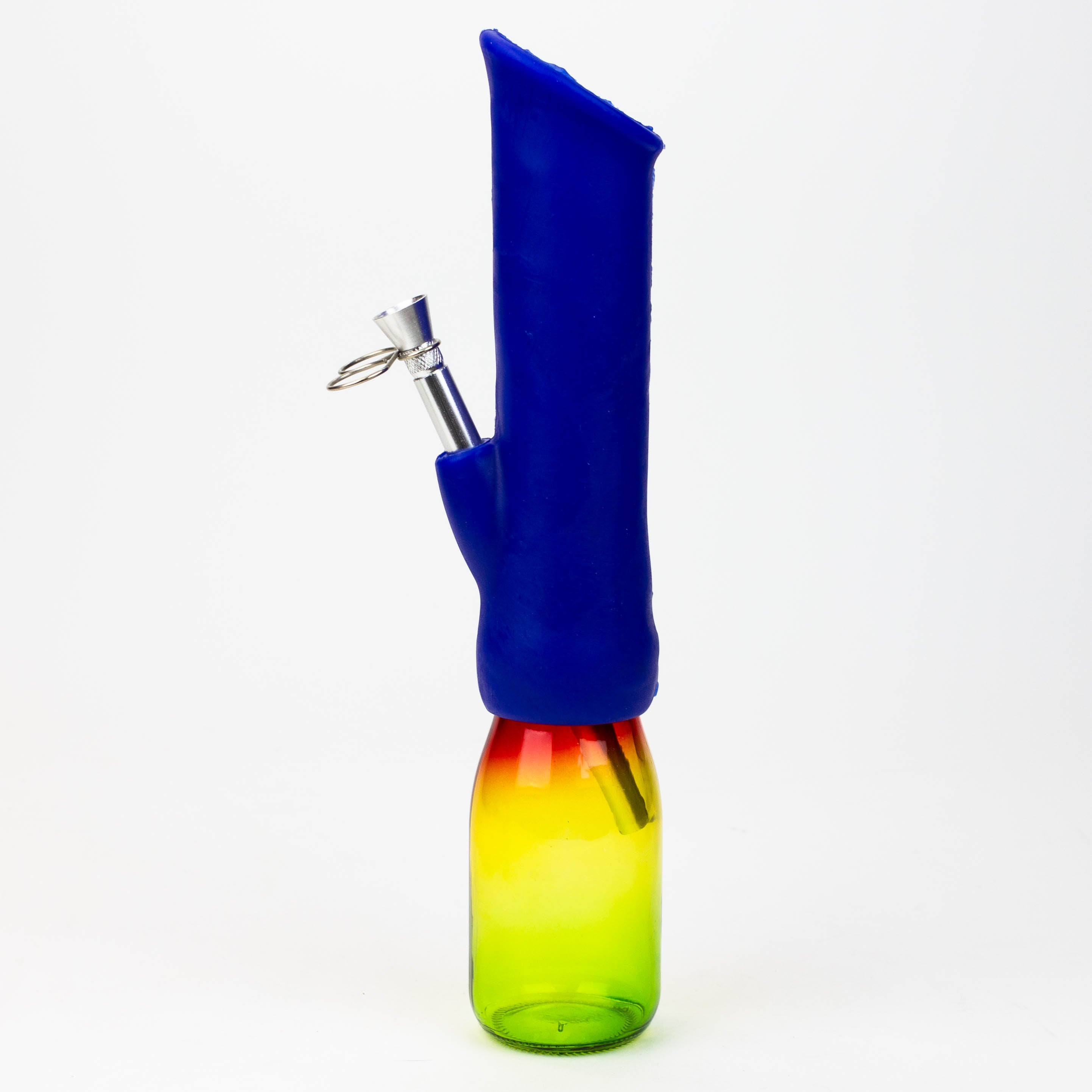 12" Silicone water bong with glass base [WP009A]
