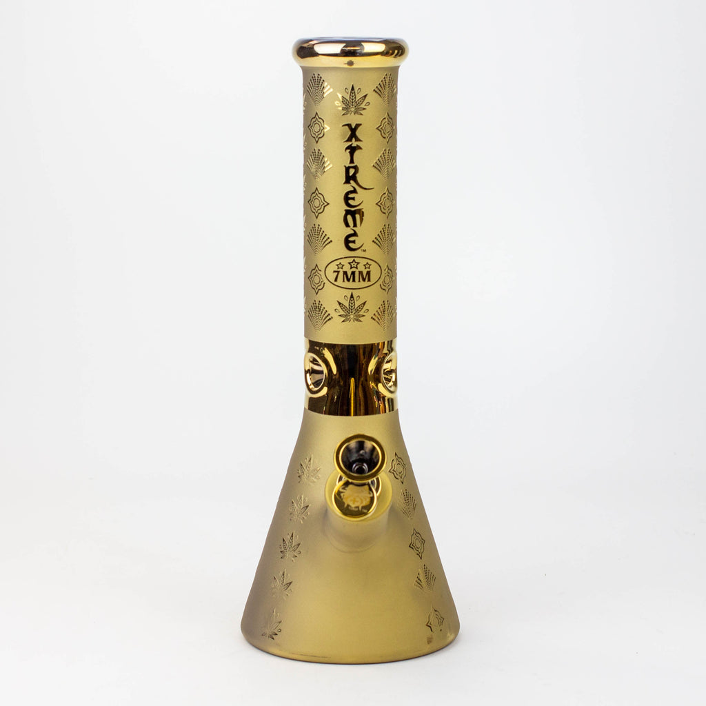 13" XTREME Glass / 7 mm / Sandblast Electroplated Glass beaker Bong [XTR-M209]