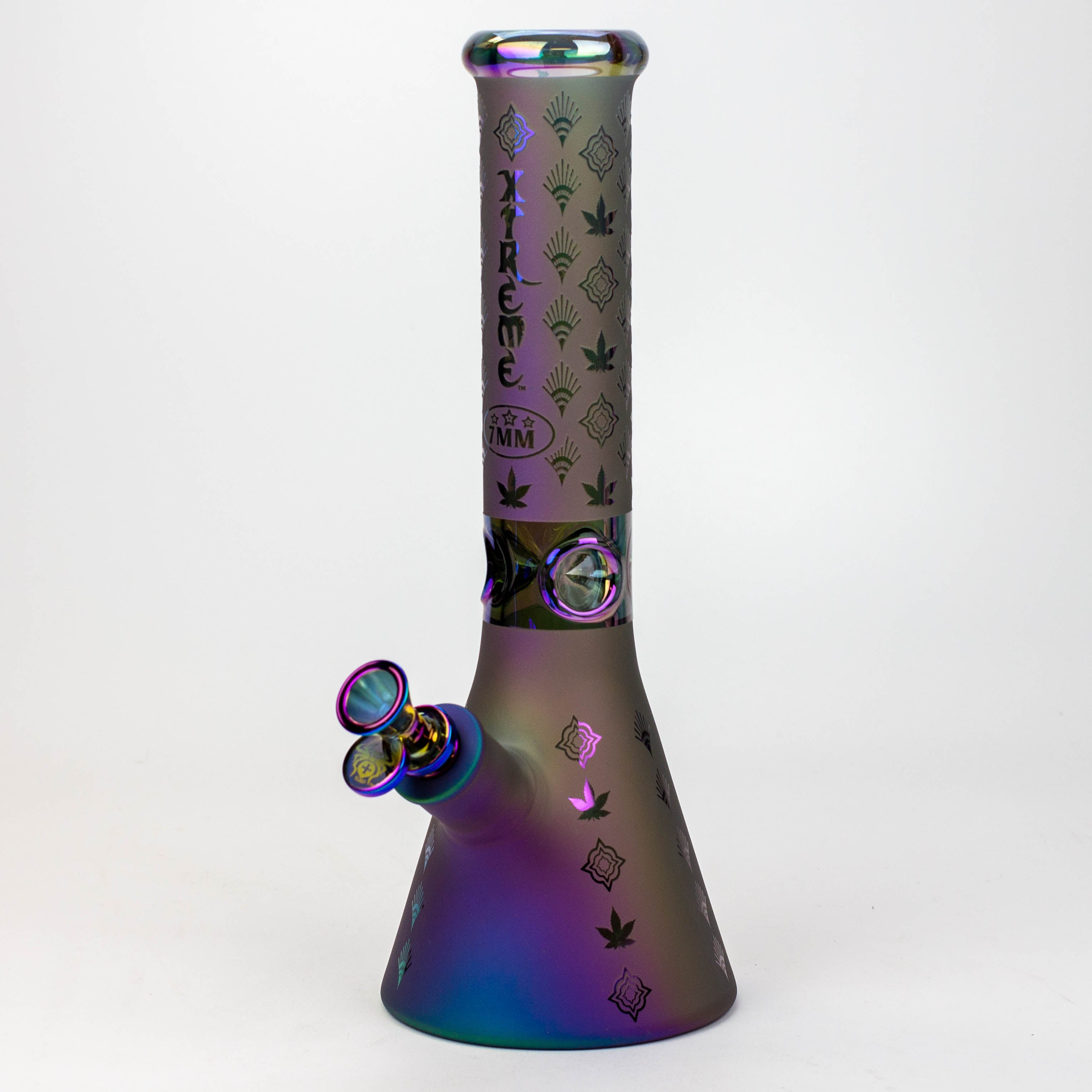 13" XTREME Glass / 7 mm / Sandblast Electroplated Glass beaker Bong [XTR-M209]