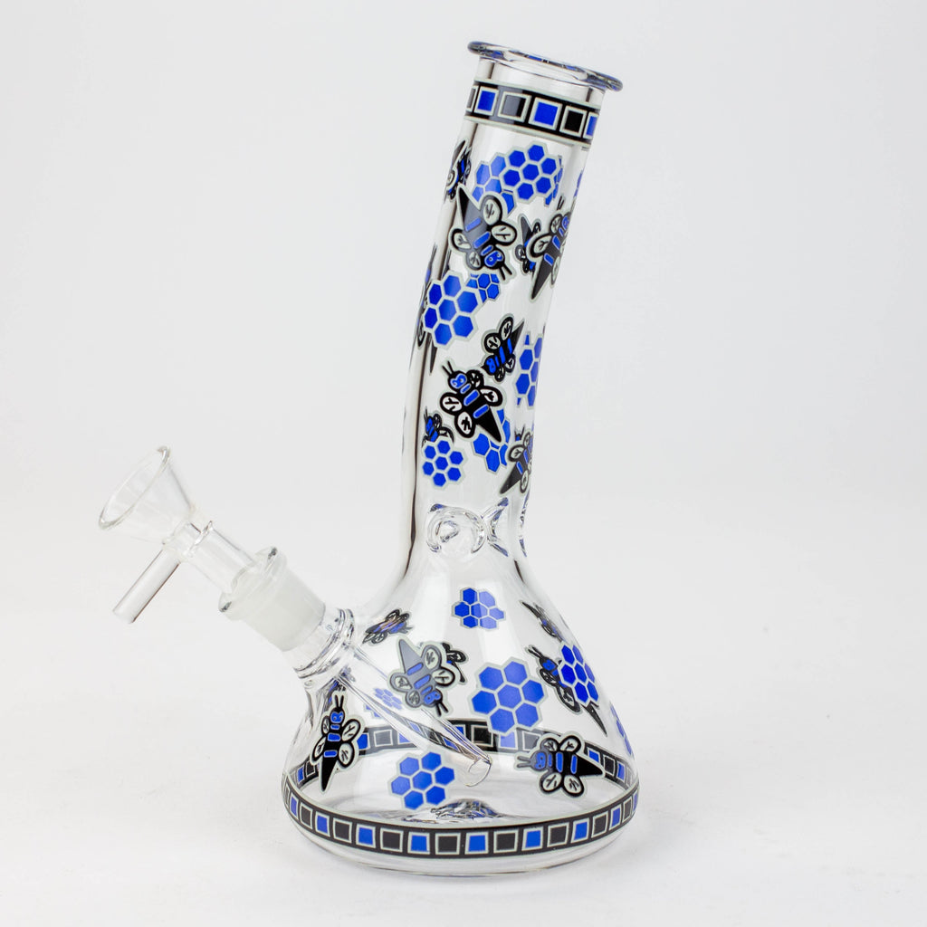 8" Glow in the dark glass bong [XTR1075]