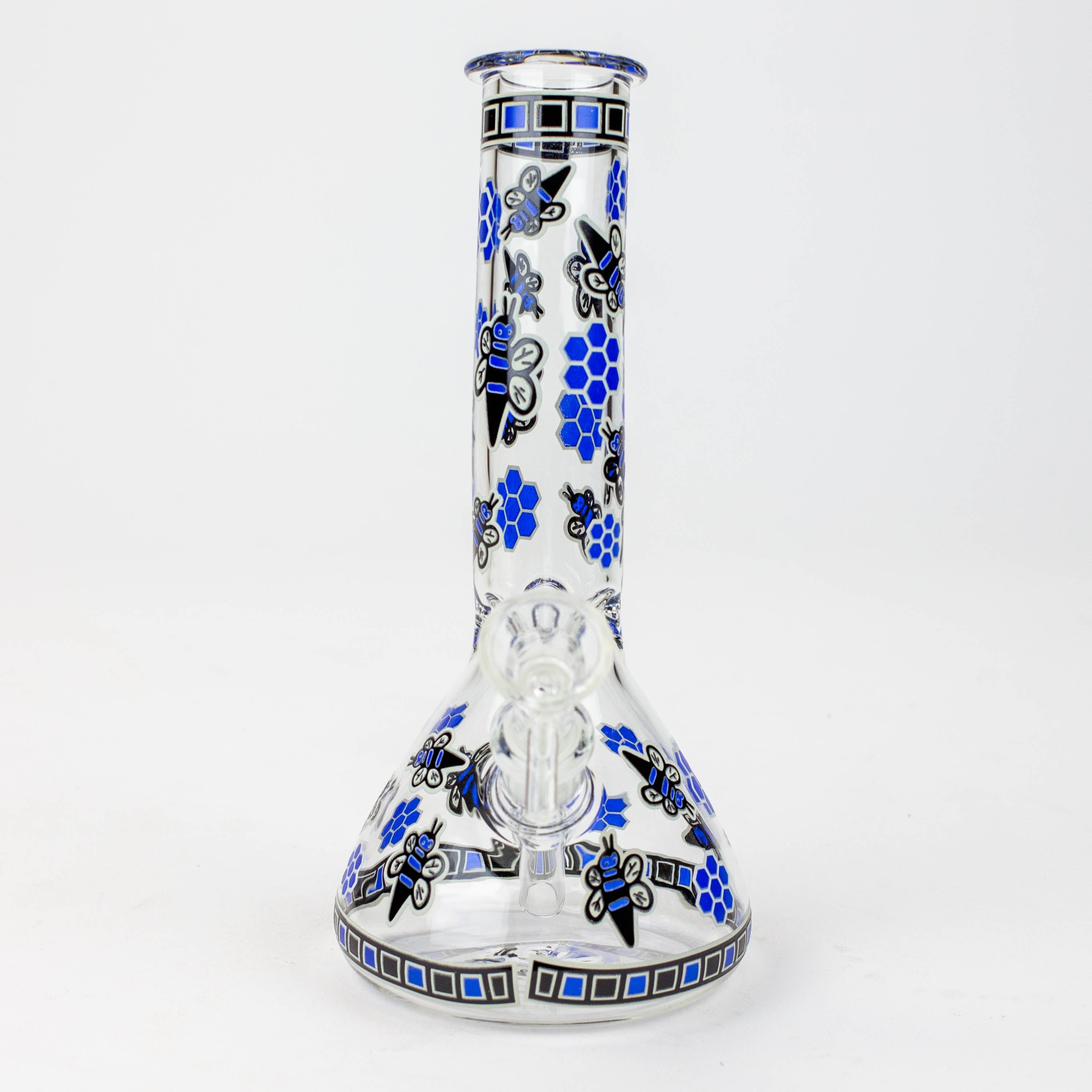 8" Glow in the dark glass bong [XTR1075]