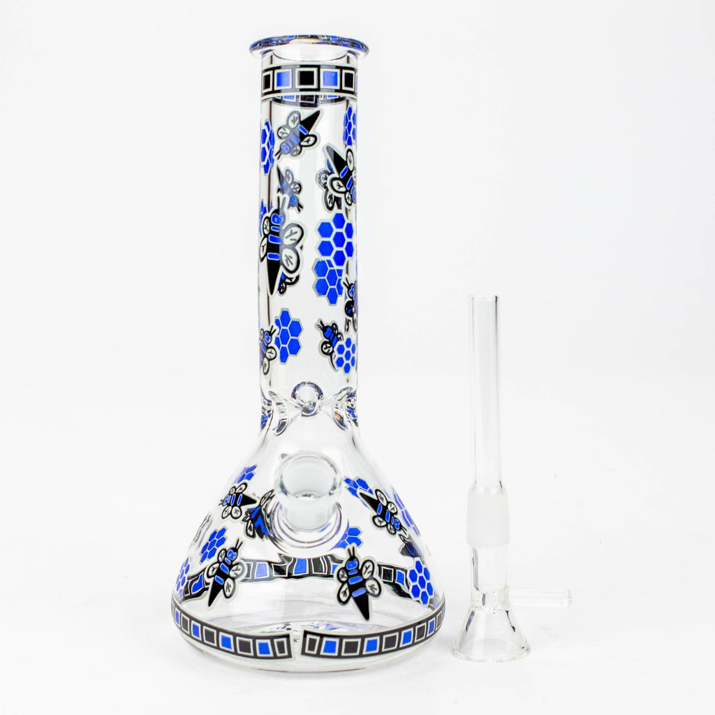 8" Glow in the dark glass bong [XTR1075]