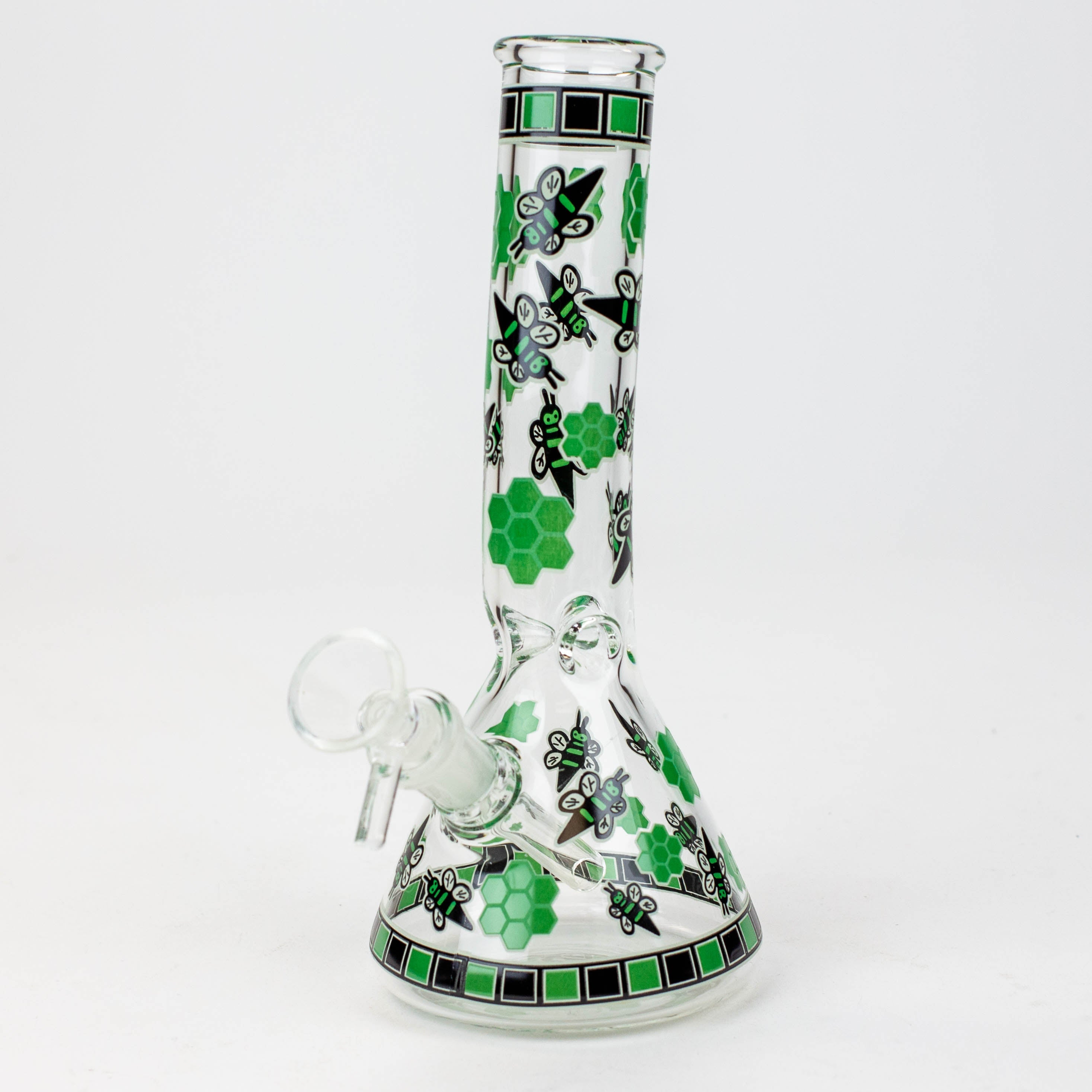 8" Glow in the dark glass bong [XTR1075]