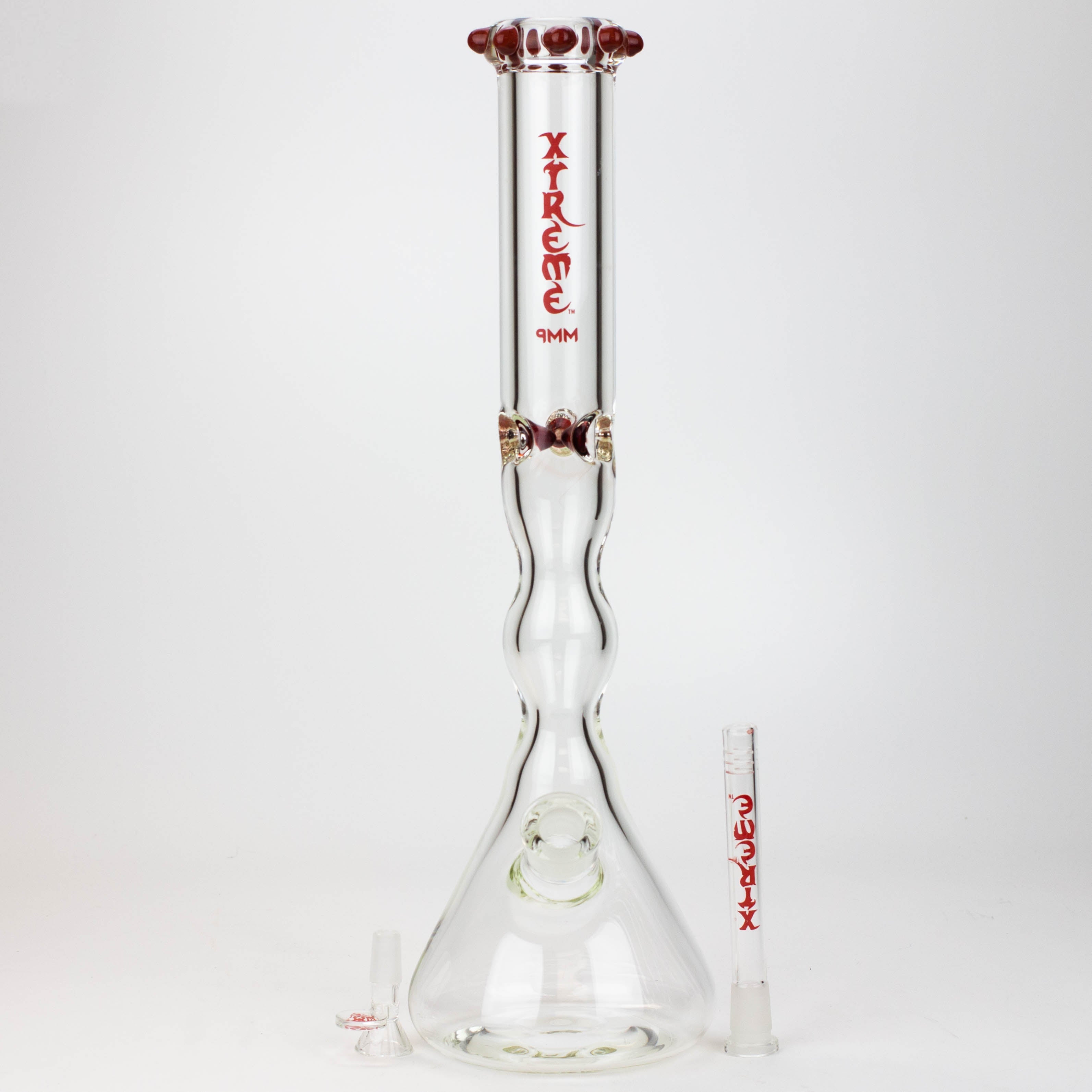 17.5" XTREME / 9 mm / curved tube glass water bong [XTR5002]