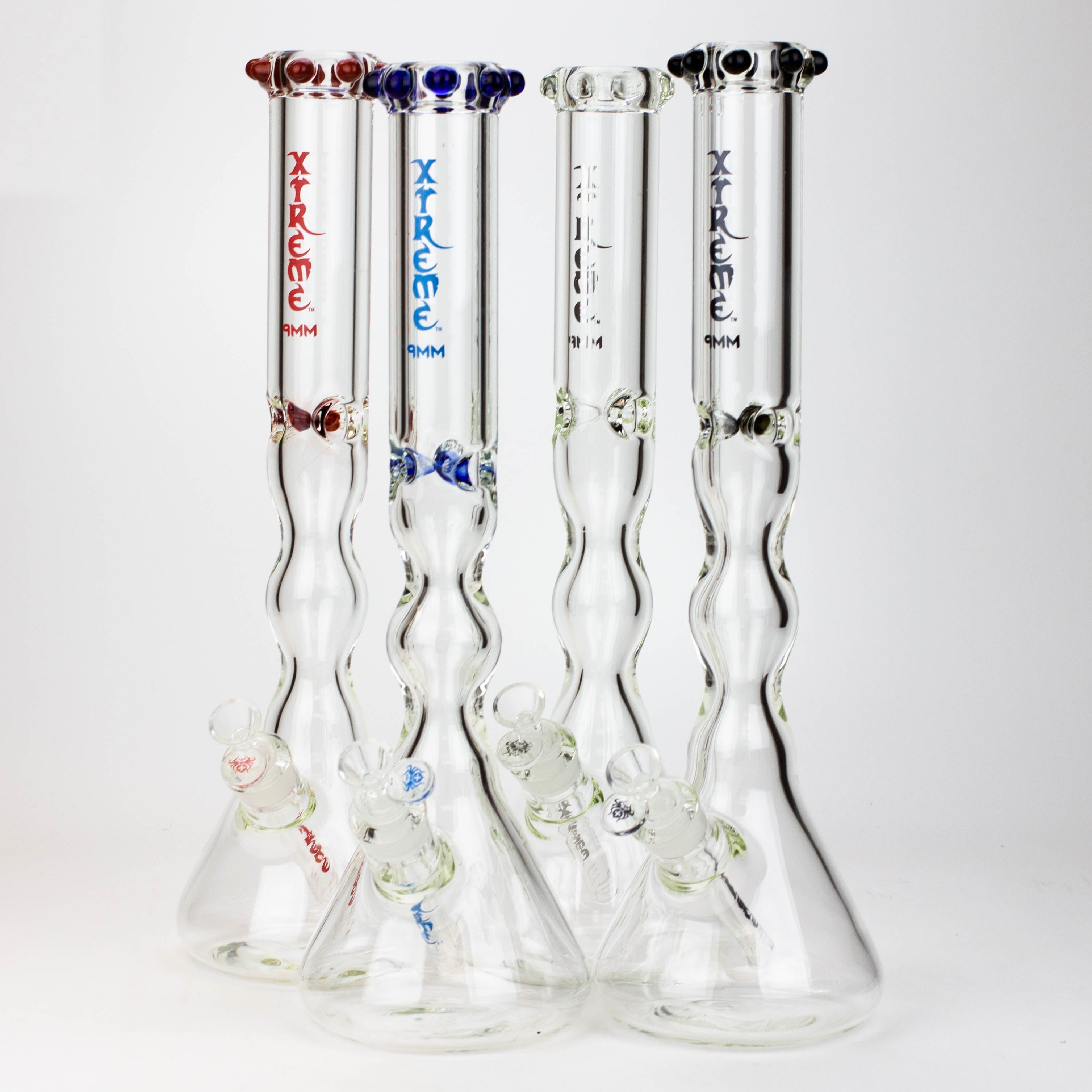 17.5" XTREME / 9 mm / curved tube glass water bong [XTR5002]