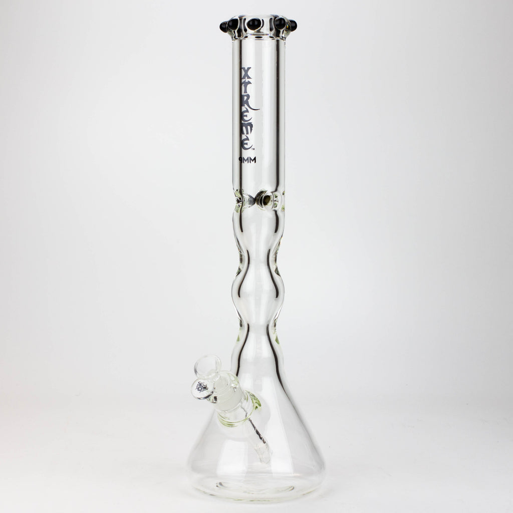 17.5" XTREME / 9 mm / curved tube glass water bong [XTR5002]