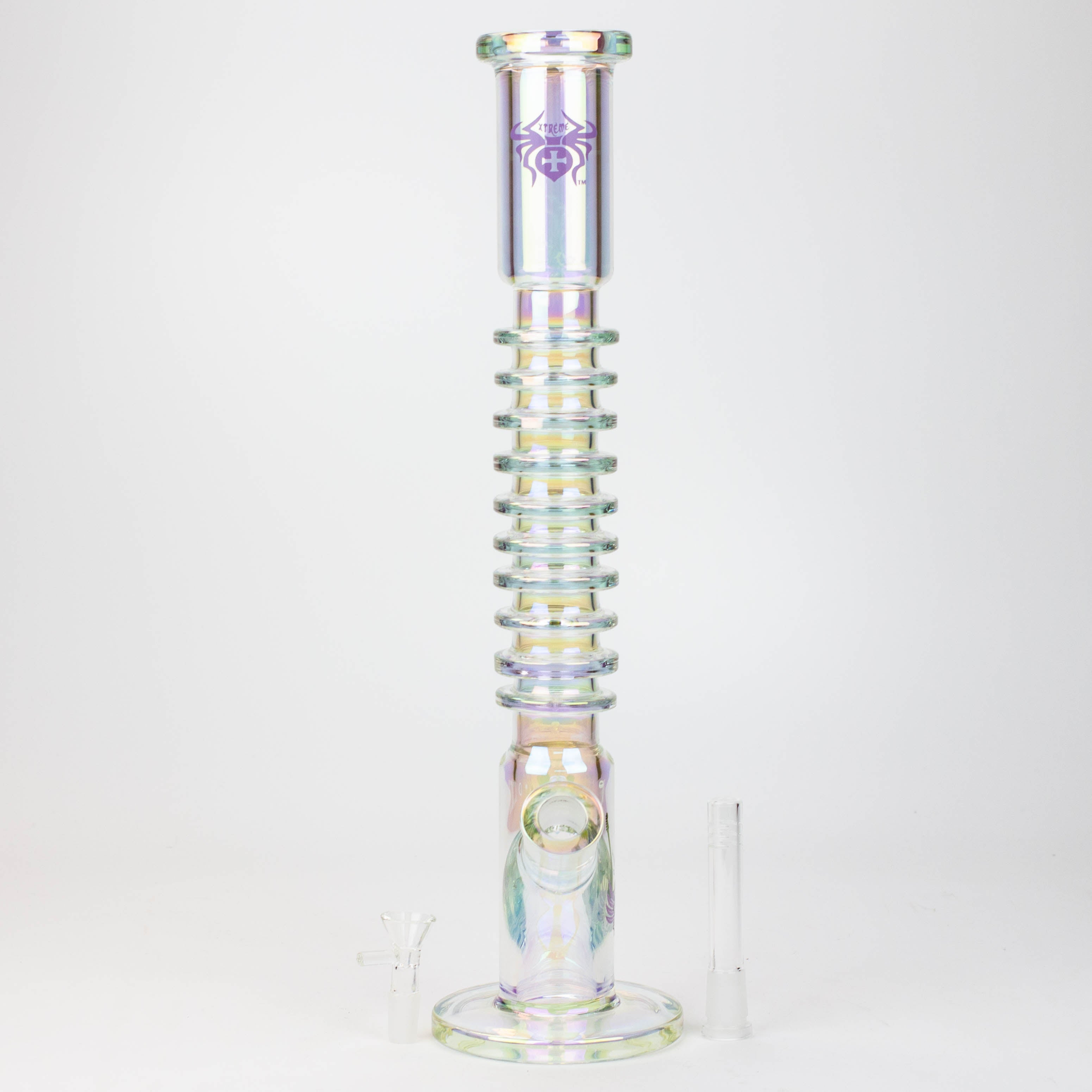 17" XTREME / 7 mm / Rock & Roll Electroplated Tube glass water bong [XTR5006]