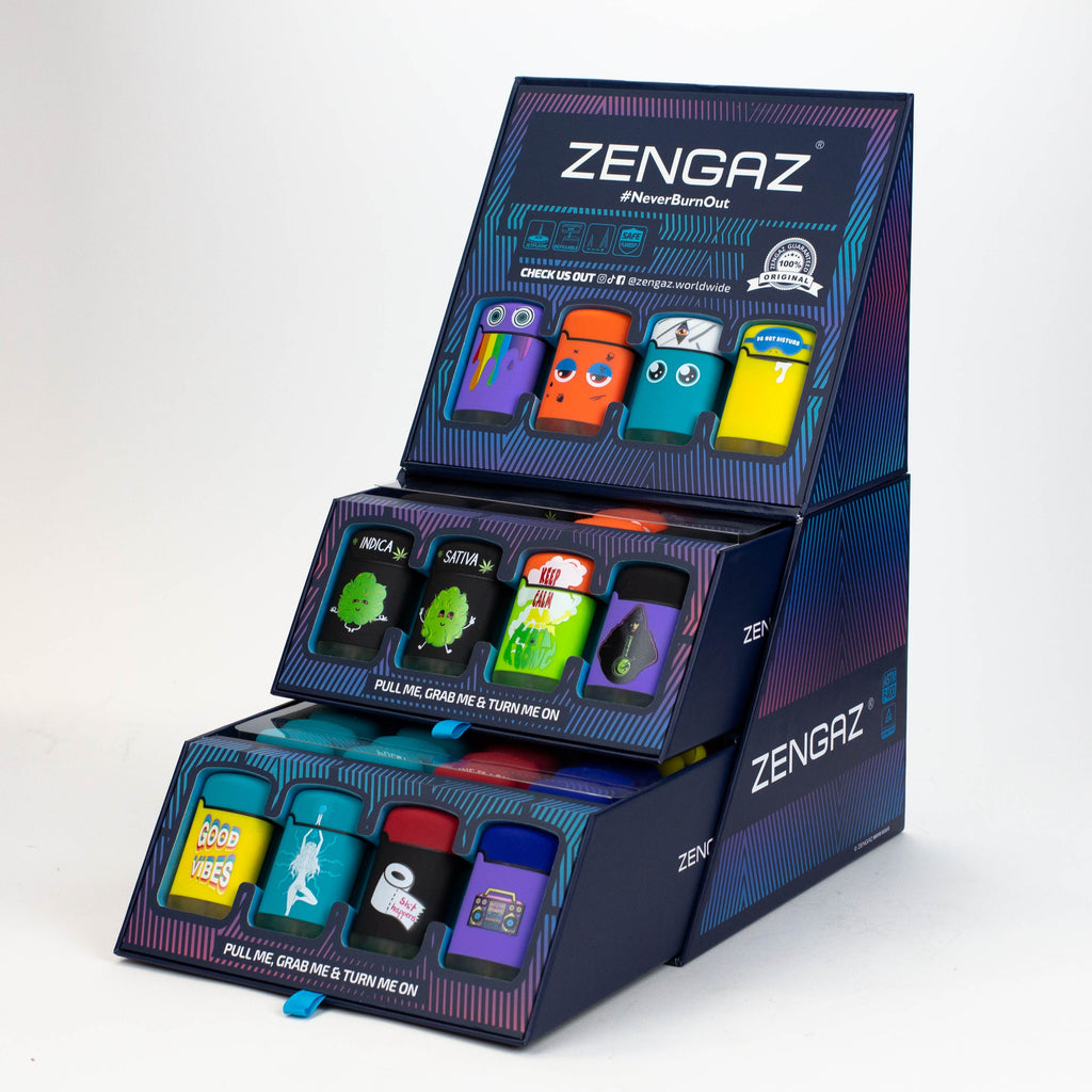 ZENGAZ® Mega Jet Single flame Torch lighter Display of 48