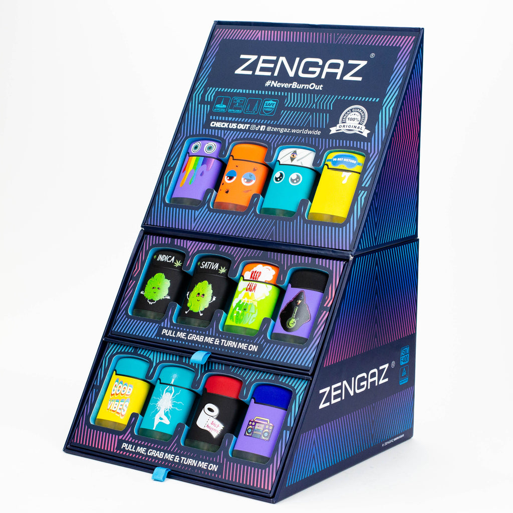 ZENGAZ® Mega Jet Single flame Torch lighter Display of 48